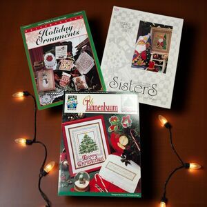 Lot of 3 Christmas Cross Stitch Patterns – Santa, Ornaments, Oh Tannenbaum